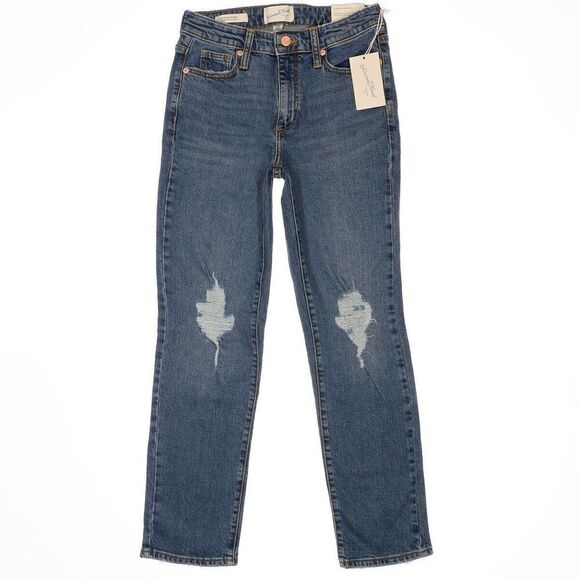 Universal Thread Jeans Womens Size 2/26 Blue Slim Straight Distressed 26 x 27 - Picture 1 of 11